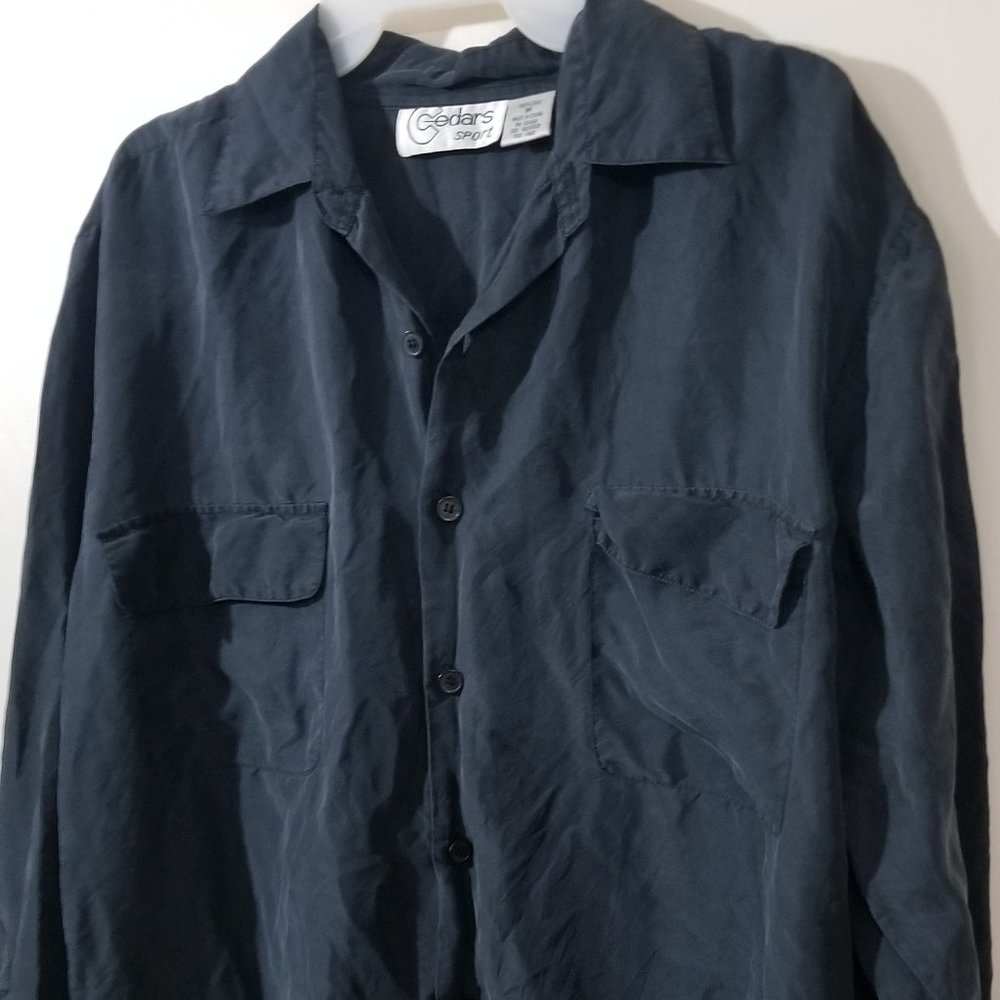 Charcoal silk blouse